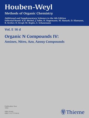 cover image of Houben-Weyl Methods of Organic Chemistry Volume E 16d Supplement